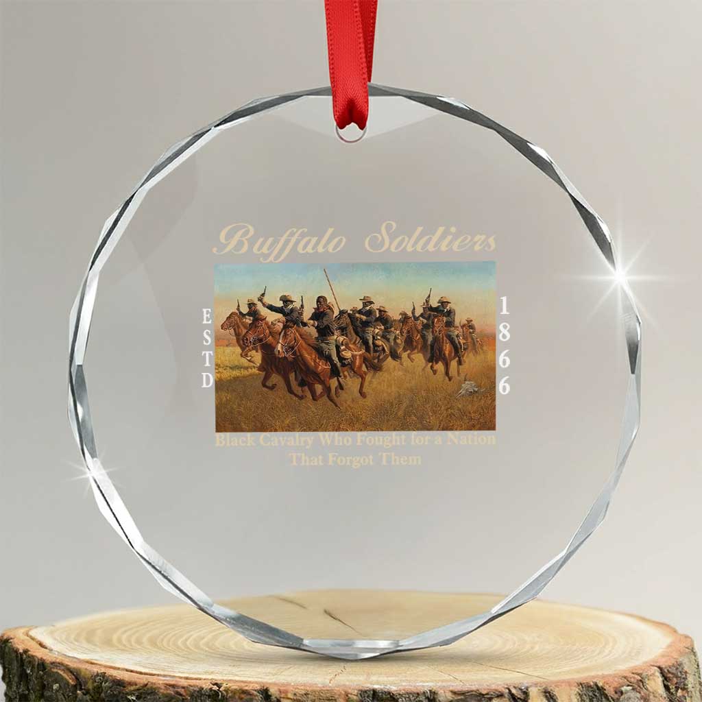 Buffalo Soldiers Black Cavalry 1866 Crystal Glass Ornament African American Military History Black History Gift