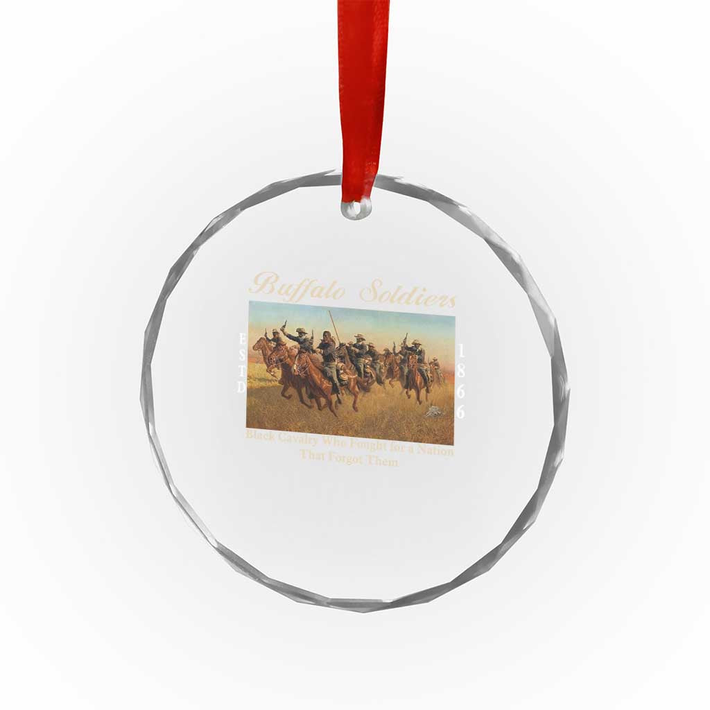 Buffalo Soldiers Black Cavalry 1866 Crystal Glass Ornament African American Military History Black History Gift