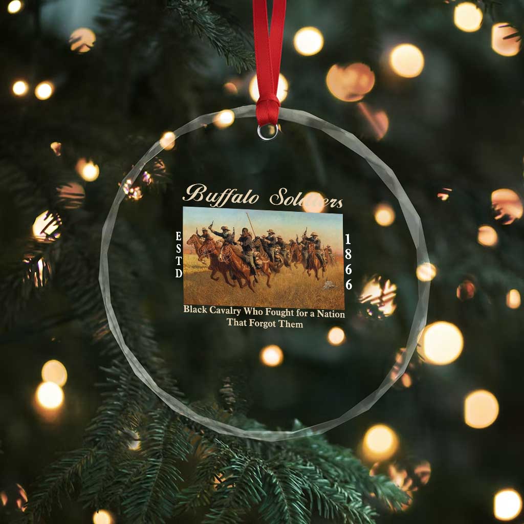 Buffalo Soldiers Black Cavalry 1866 Crystal Glass Ornament African American Military History Black History Gift