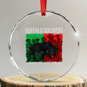 Buffalo Soldiers Crystal Glass Ornament 9th and 10th Cavalry Afro African American Heros TS10 Transparent Glass 3'' Circle Print Your Wear