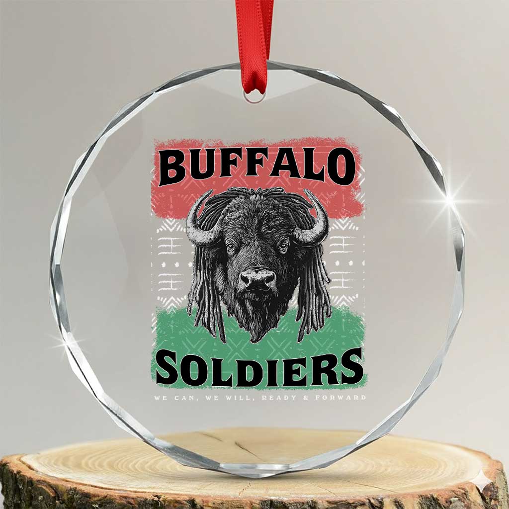 Buffalo Soldiers Crystal Glass Ornament Retro African American Black History TS10 Transparent Glass 3'' Circle Print Your Wear