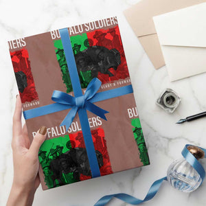 Buffalo Soldiers Wrapping Paper Roll 9th and 10th Cavalry Afro African American Heros TS10 Mocha Print Your Wear