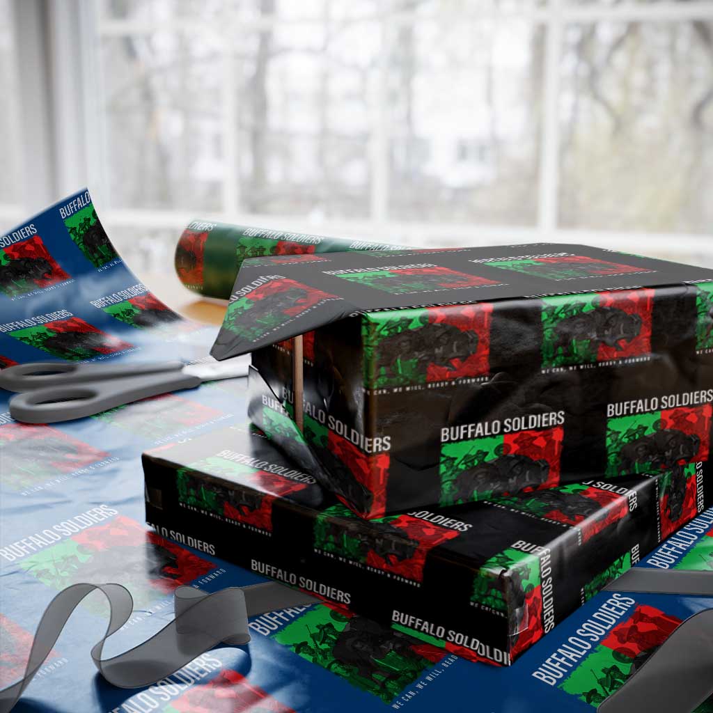 Buffalo Soldiers Wrapping Paper Roll 9th and 10th Cavalry Afro African American Heros TS10 Black Print Your Wear