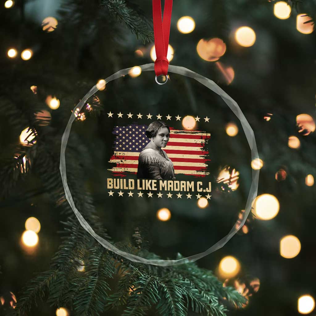 Build Like Madam CJ Walker Crystal Glass Ornament Black History Month Gift TS12 Print Your Wear
