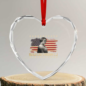 Build Like Madam CJ Walker Heart Crystal Glass Ornament Black History Month Gift TS12 Transparent Glass 3'' Heart Print Your Wear