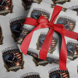 Built To Last Proud Welder Wrapping Paper Roll Blue Collar American Dad Gift