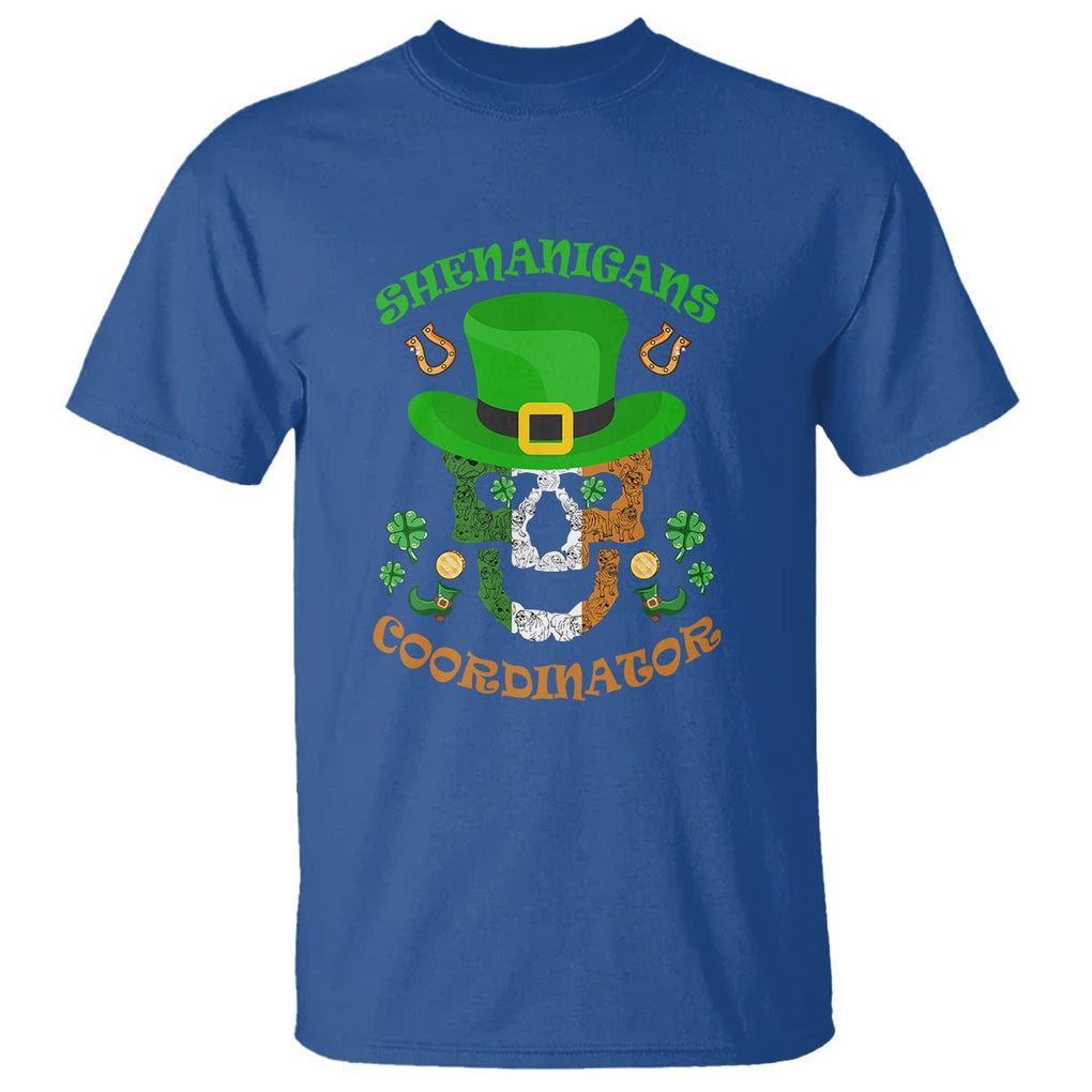 Bull Dog Skull T Shirt Shenanigans Coordinator St Patrick's Day TS02 Royal Blue Printyourwear