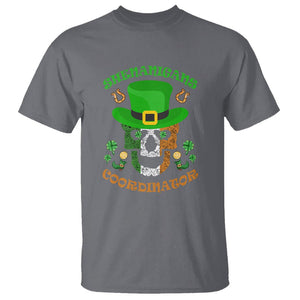 Bull Dog Skull T Shirt Shenanigans Coordinator St Patrick's Day TS02 Charcoal Printyourwear