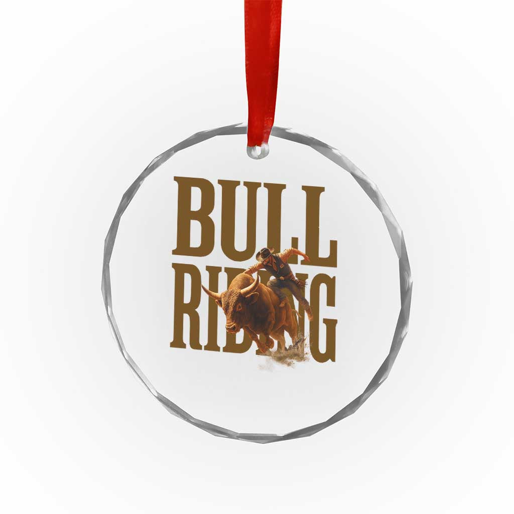 Bull Riding Cowboy Western Texas Rodeo Life Crystal Glass Ornament TS12 Print Your Wear