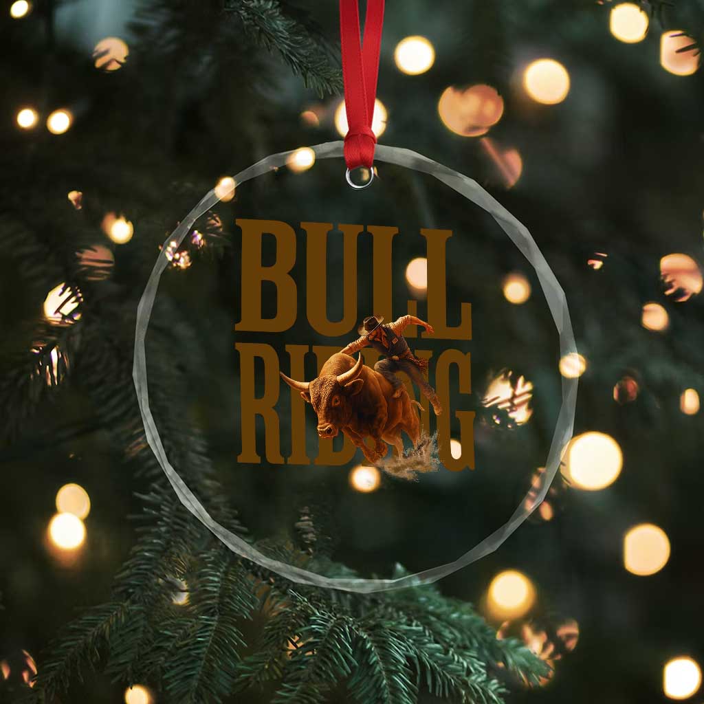 Bull Riding Cowboy Western Texas Rodeo Life Crystal Glass Ornament TS12 Print Your Wear