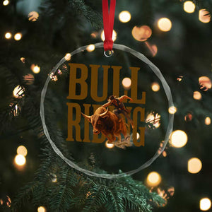 Bull Riding Cowboy Western Texas Rodeo Life Crystal Glass Ornament TS12 Print Your Wear