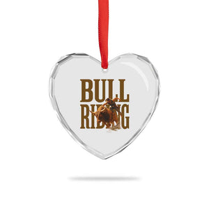 Bull Riding Cowboy Western Texas Rodeo Life Heart Crystal Glass Ornament TS12 Print Your Wear