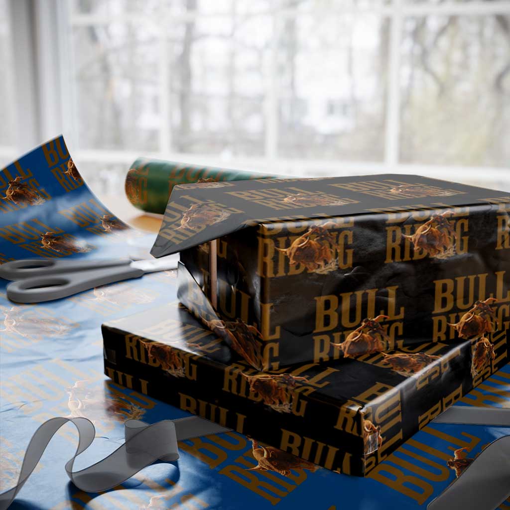 Bull Riding Cowboy Western Texas Rodeo Life Wrapping Paper Roll TS12 Black Print Your Wear
