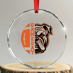 Bulldog Football Lover Crystal Glass Ornament Game Day Fan Lifestyle TS12 Transparent Glass 3'' Circle Print Your Wear