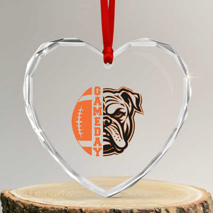 Bulldog Football Lover Heart Crystal Glass Ornament Game Day Fan Lifestyle TS12 Transparent Glass 3'' Heart Print Your Wear