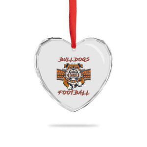Bulldog Football Lover Heart Crystal Glass Ornament Midwest Game Day Lifestyle TS12 Print Your Wear