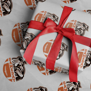 Bulldog Football Lover Wrapping Paper Roll Game Day Fan Lifestyle TS12 White Print Your Wear