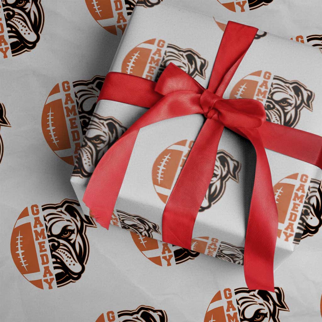 Bulldog Football Lover Wrapping Paper Roll Game Day Fan Lifestyle TS12 White Print Your Wear