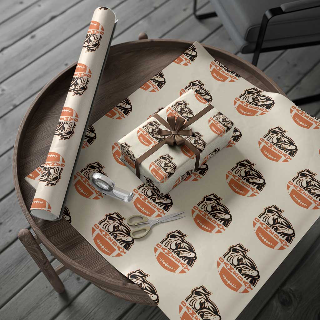 Bulldog Football Lover Wrapping Paper Roll Game Day Fan Lifestyle TS12 Beige Print Your Wear