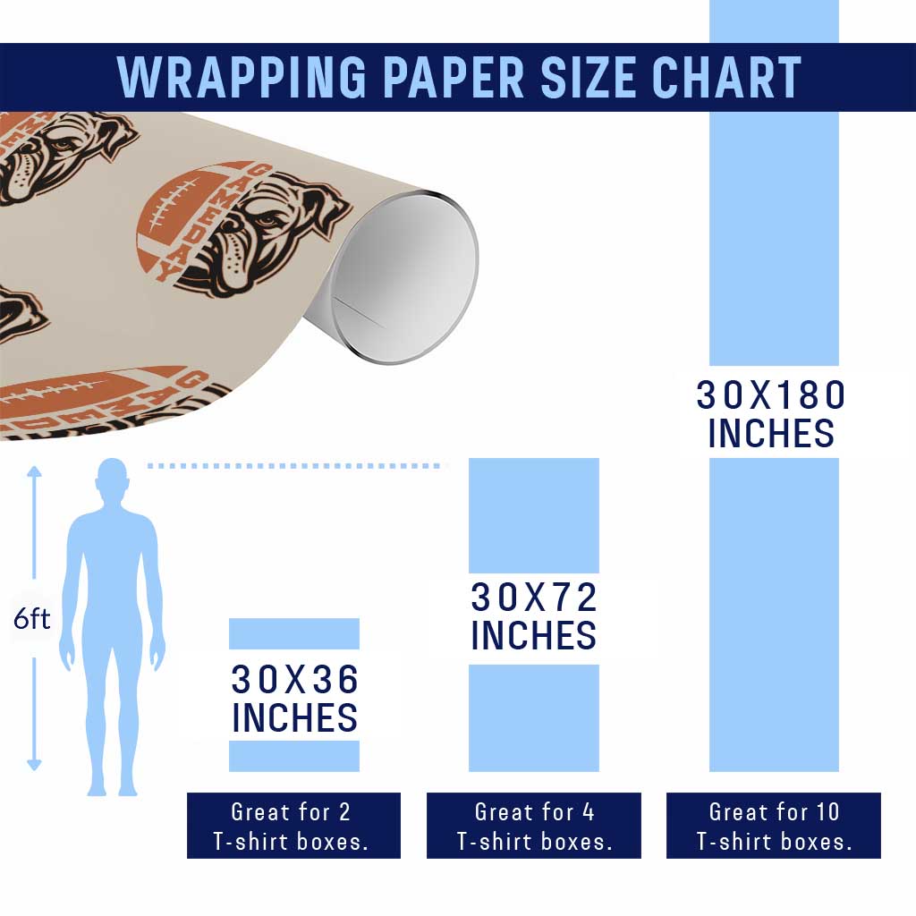 Bulldog Football Lover Wrapping Paper Roll Game Day Fan Lifestyle TS12 Print Your Wear