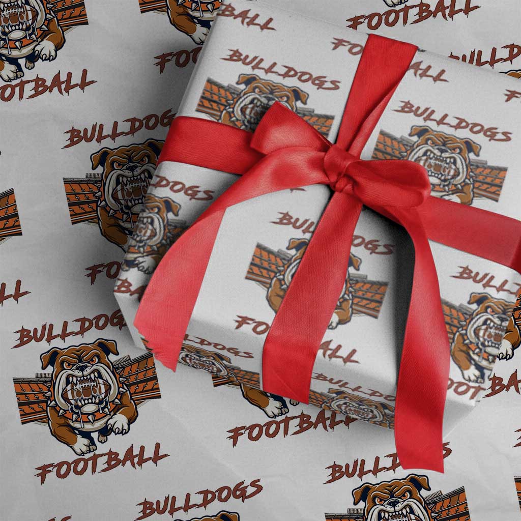 Bulldog Football Lover Wrapping Paper Roll Midwest Game Day Lifestyle TS12 White Print Your Wear