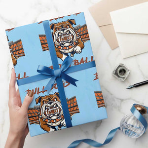 Bulldog Football Lover Wrapping Paper Roll Midwest Game Day Lifestyle TS12 Light Blue Print Your Wear
