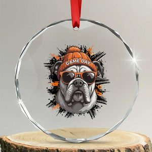 Bulldog Football Spirit Crystal Glass Ornament Game Day Dog Lover Gift TS12 Transparent Glass 3'' Circle Print Your Wear