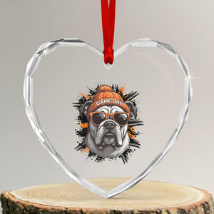 Bulldog Football Spirit Heart Crystal Glass Ornament Game Day Dog Lover Gift TS12 Transparent Glass 3'' Heart Print Your Wear