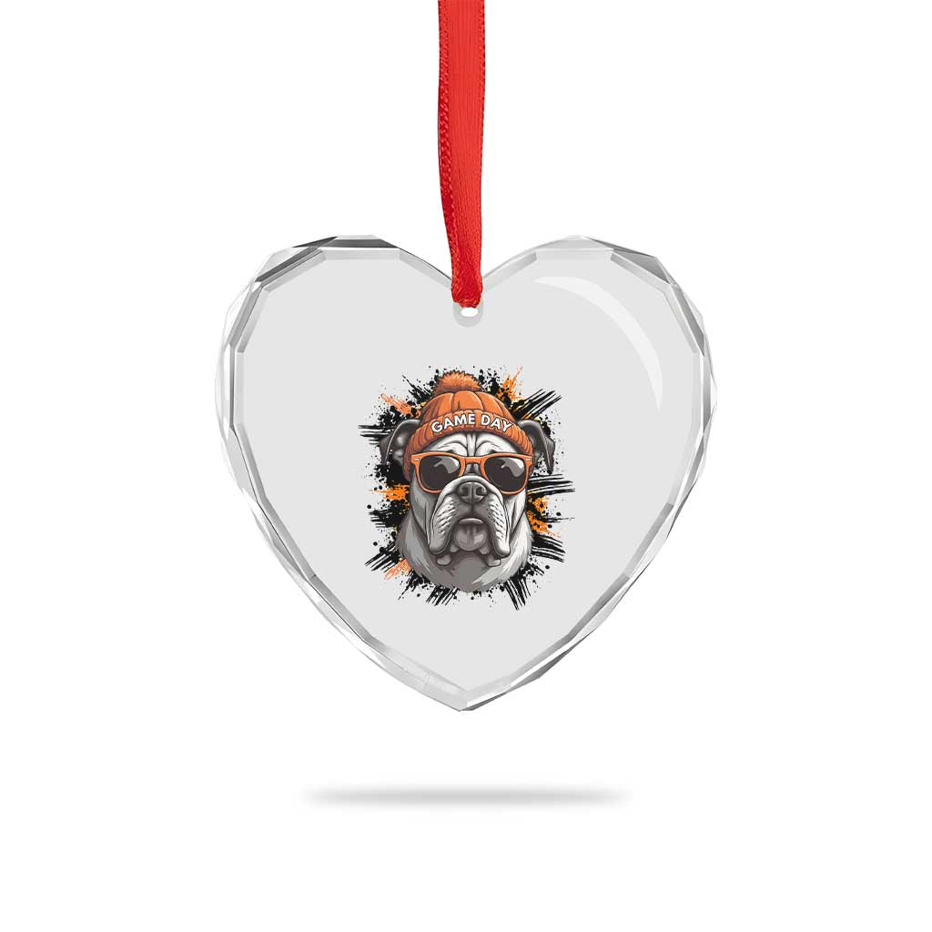 Bulldog Football Spirit Heart Crystal Glass Ornament Game Day Dog Lover Gift TS12 Print Your Wear