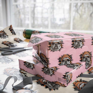Bulldog Football Spirit Wrapping Paper Roll Game Day Dog Lover Gift TS12 Light Pink Print Your Wear