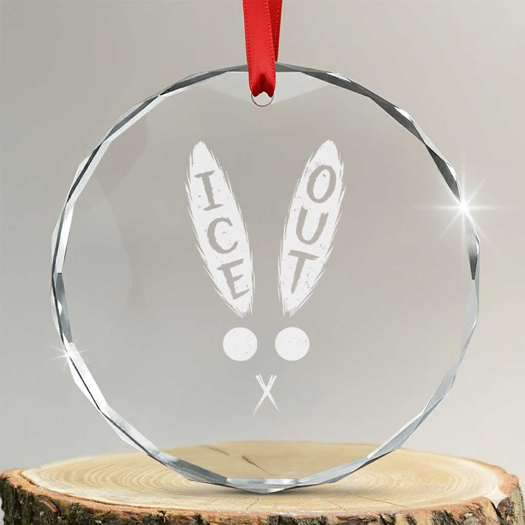 Bunny Bad Ice Out Crystal Glass Ornament Rabbit FDT Anti Immigration Enforcement TS10 Transparent Glass 3'' Circle Print Your Wear