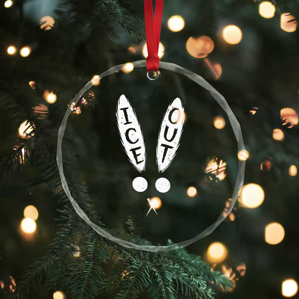 Bunny Bad Ice Out Crystal Glass Ornament Rabbit FDT Anti Immigration Enforcement TS10 Print Your Wear