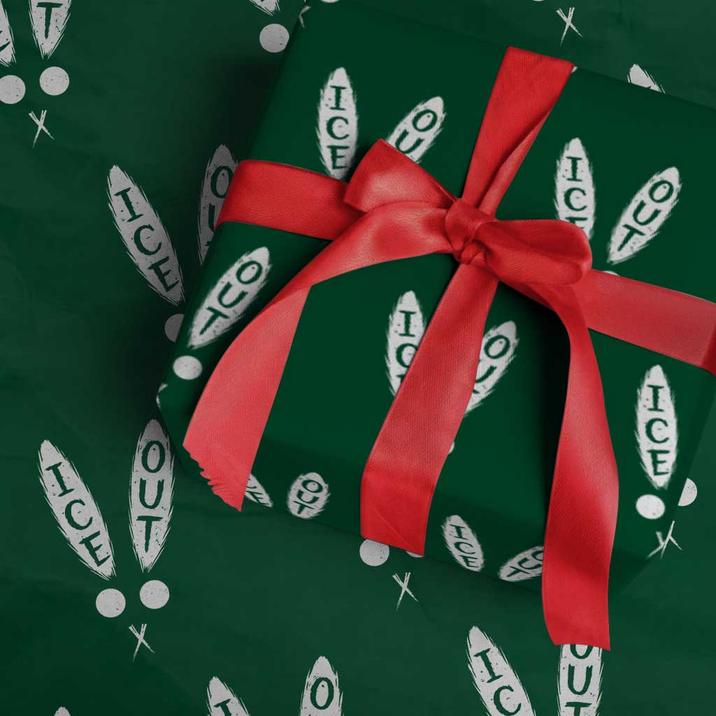 Bunny Bad Ice Out Wrapping Paper Roll Rabbit FDT Anti Immigration Enforcement TS10 Green Print Your Wear
