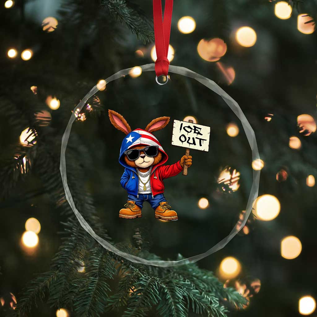 Bunny Ice Out Crystal Glass Ornament Protest Equality Puerto Rican Flag Hoodie TS10 Print Your Wear