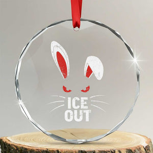 Bunny Ice Out Crystal Glass Ornament Resist FDT Anti Immigration Enforcement TS10 Transparent Glass 3'' Circle Print Your Wear