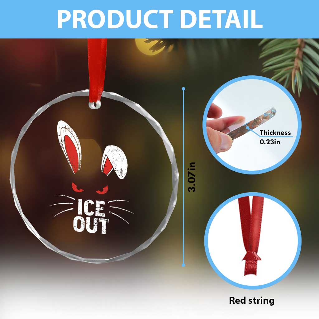 Bunny Ice Out Crystal Glass Ornament Resist FDT Anti Immigration Enforcement TS10 Print Your Wear