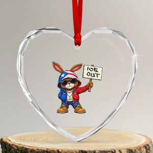 Bunny Ice Out Heart Crystal Glass Ornament Protest Equality Puerto Rican Flag Hoodie TS10 Transparent Glass 3'' Heart Print Your Wear