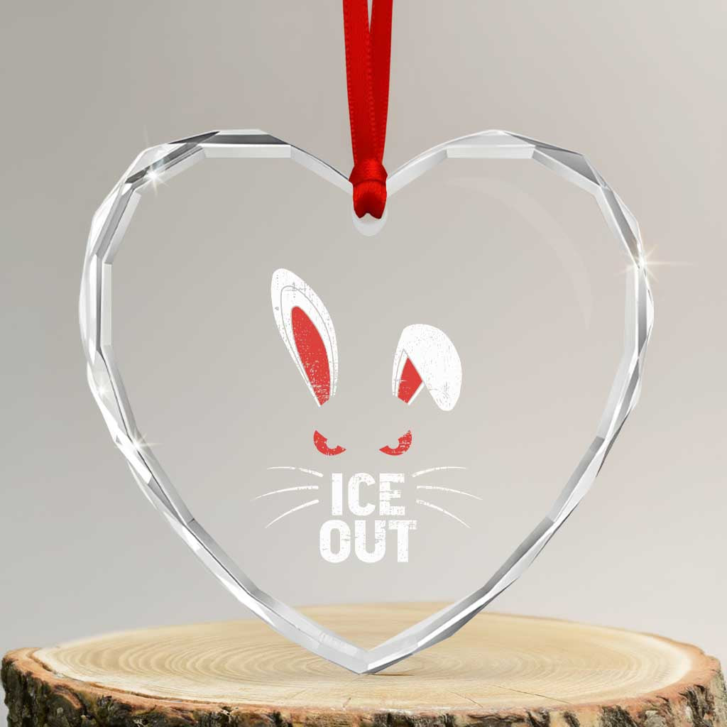 Bunny Ice Out Heart Crystal Glass Ornament Resist FDT Anti Immigration Enforcement TS10 Transparent Glass 3'' Heart Print Your Wear