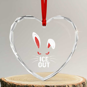 Bunny Ice Out Heart Crystal Glass Ornament Resist FDT Anti Immigration Enforcement TS10 Transparent Glass 3'' Heart Print Your Wear