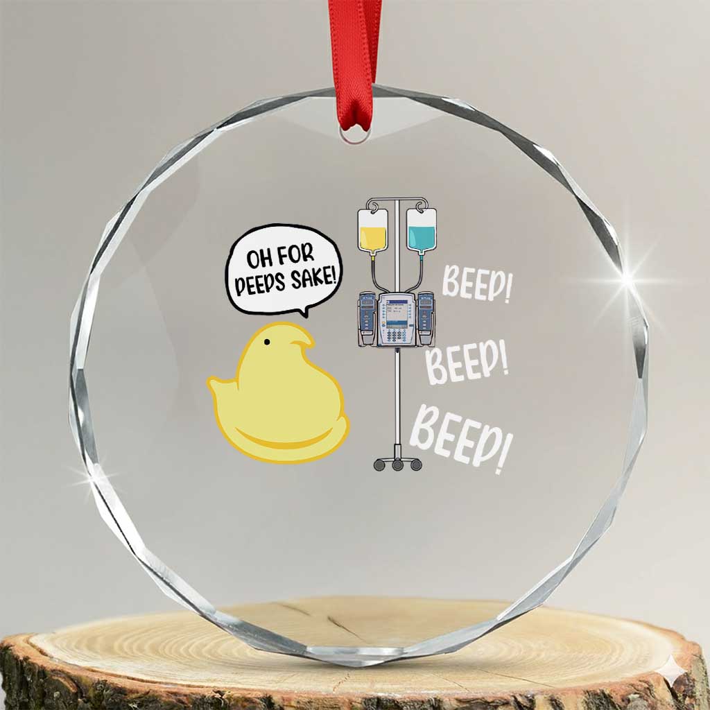 Bunny Nurse Crystal Glass Ornament Funny Peep Nursing Easter Nurse Gift TS10 Transparent Glass 3'' Circle Print Your Wear