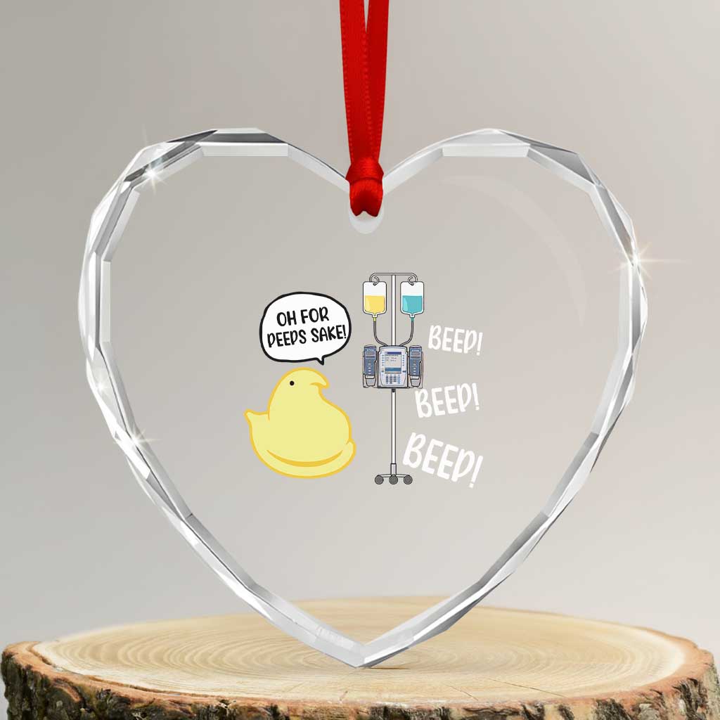 Bunny Nurse Heart Crystal Glass Ornament Funny Peep Nursing Easter Nurse Gift TS10 Transparent Glass 3'' Heart Print Your Wear