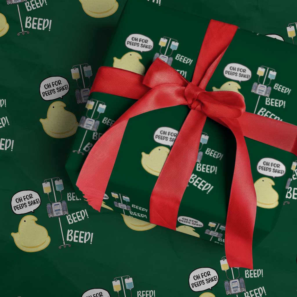 Bunny Nurse Wrapping Paper Roll Funny Peep Nursing Easter Nurse Gift TS10 Green Print Your Wear