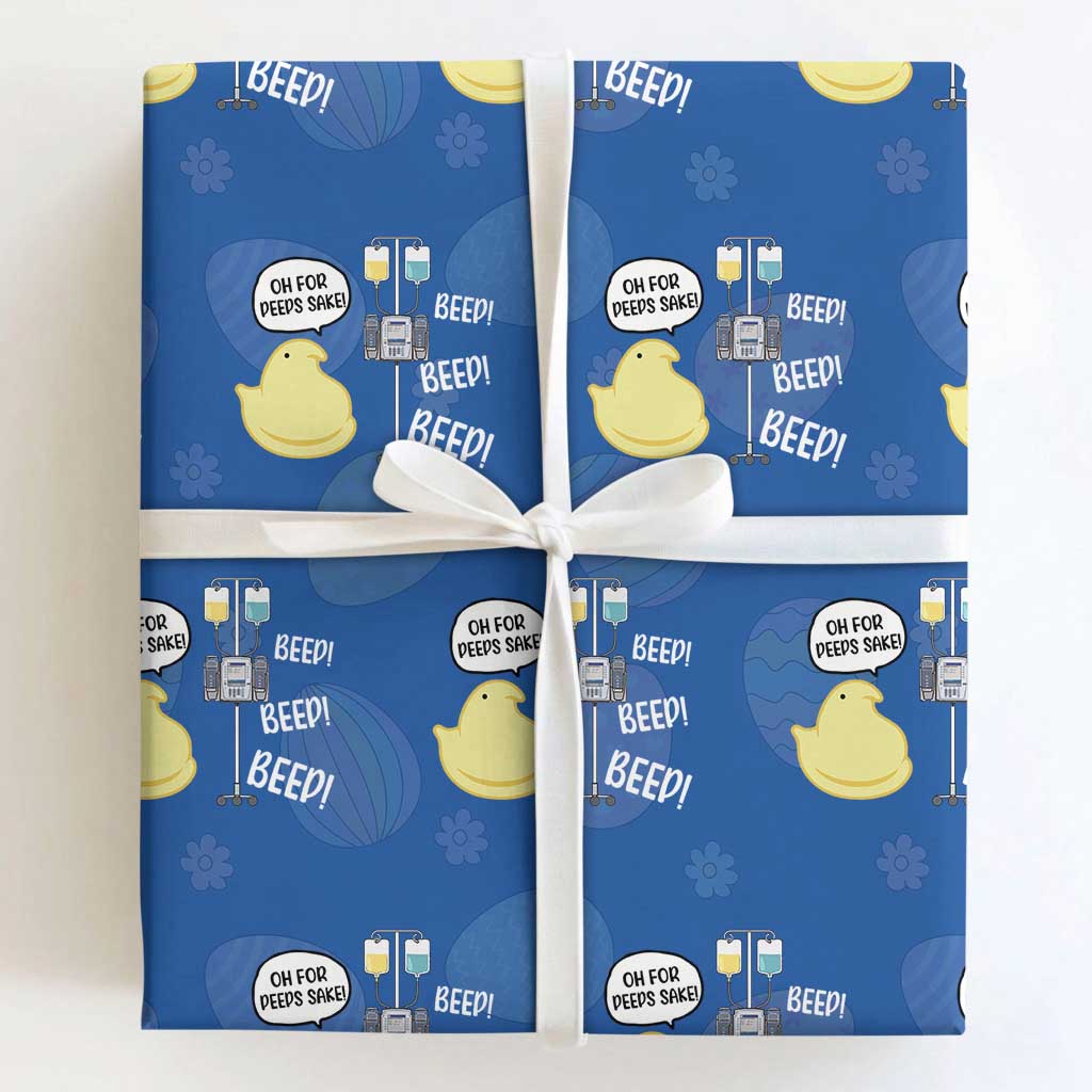 Bunny Nurse Wrapping Paper Roll Funny Peep Nursing Easter Nurse Gift TS10 Royal Blue Print Your Wear