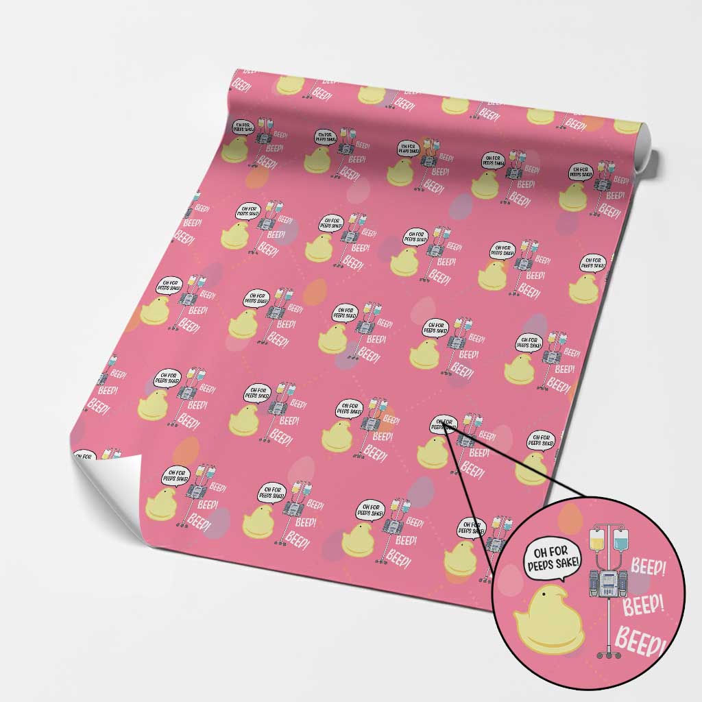 Bunny Nurse Wrapping Paper Roll Funny Peep Nursing Easter Nurse Gift TS10 Pink Print Your Wear