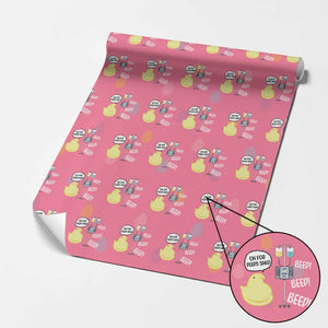 Bunny Nurse Wrapping Paper Roll Funny Peep Nursing Easter Nurse Gift TS10 Pink Print Your Wear