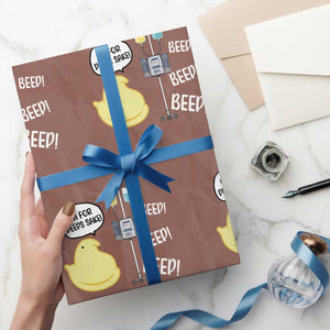 Bunny Nurse Wrapping Paper Roll Funny Peep Nursing Easter Nurse Gift TS10 Mocha Print Your Wear