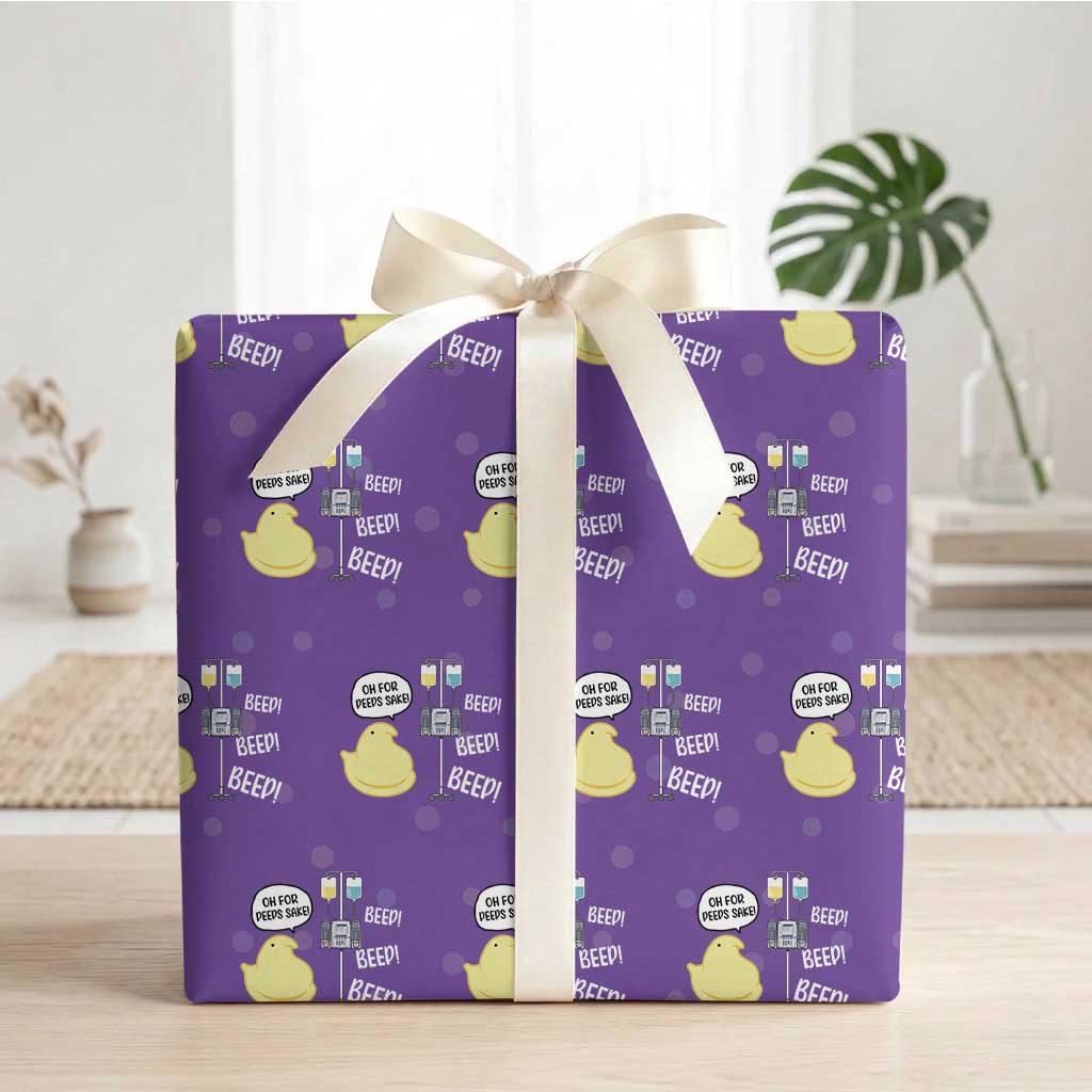 Bunny Nurse Wrapping Paper Roll Funny Peep Nursing Easter Nurse Gift TS10 Purple Print Your Wear