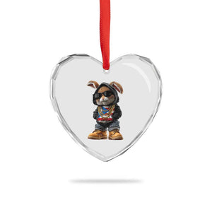 Bunny Puerto Rican Flag Heart Crystal Glass Ornament Puerto Rican Taino Boricua Vibes TS10 Print Your Wear