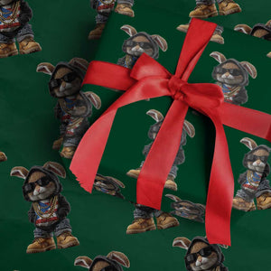 Bunny Puerto Rican Flag Wrapping Paper Roll Puerto Rican Taino Boricua Vibes TS10 Green Print Your Wear