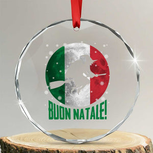 Buon Natale Italian Christmas Crystal Glass Ornament La Befana Italian Folklore Witch TS11 Transparent Glass 3'' Circle Print Your Wear